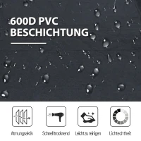 Outsunny Campingbett Feldbett Klappbett Liege inkl. Tasche 193x64x40cm (Schwarz)(m-4)