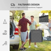 Outsunny Sonnenliege Liegestuhl Gartenliege, klappbar, inkl. Kissen, wetterbeständig; 188 cm x 65 cm x 36 cm, Grau + Schwarz(m-7)