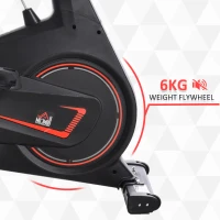 HOMCOM Cyclette da Casa Magnetica Professionale da Camera, Bicicletta Indoor in Acciaio e ABS con Sellino Regolabile, 102x50x120cm, Nero(m-8)