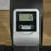 HOMCOM Vogatore Professionale per Casa con 8 Livelli di Resistenza Magnetica, Ruote e Monitor Digitale, Vogatore Pieghevole in Acciaio e ABS, 180x48x60cm, Nero e Grigio(m-8)
