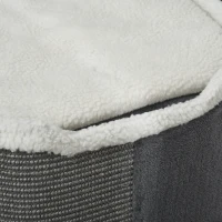 PawHut Barril Rascador para Gatos de 2 Niveles con Cuevas de Sisal Felpa Suave y Plataforma de Vellón 40x40x49 cm Gris(m-8)