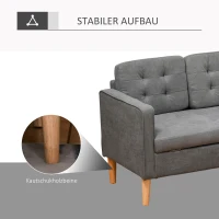 HOMCOM 3 Sitzer Sofa, Couch mit Stauraum, Holzbeine, Gepolsterter Polstersofa mit Samtoptik für Wohnzimmer, Schlafzimmer, 166,5 x 62 x 82 cm, Grau(m-5)