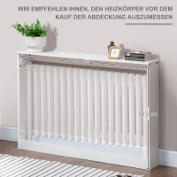 HOMCOM Heizkörperverkleidung Heizungsabdeckung Heizkörper Radiator Abdeckung 120 x 18 x 84 cm Heizkörper Abdeckung für Schlafzimmer Wohnzimmer Weiß(m-5)
