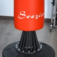 HOMCOM Standboxsack Boxtrainingsgerät mit Reflexball, 360°-Drehstange, Saugfuß, Sand/Wasser befüllbar, Stehend Boxassistent mit Handschuhe, Luftpumpe Training Boxsack 88 x 48 x 155-205 cm(m-9)