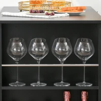 HOMCOM Bartisch moderner Esstisch Tresentisch Bistrotisch mit 3 Ablageflächen Stehtisch Schreibtisch für Küche Esszimmer Schwarz Spanplatte 112 x 57 x106 cm(m-9)