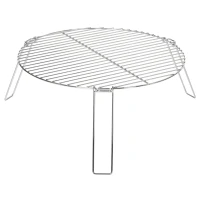 Outsunny Grille de barbecue en acier galvanisé grille BBQ portable avec 3 pieds repliables Ø 50 cm(m-8)