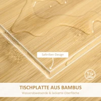 HOMCOM Küchenwagen Küchenrollwagen Servierwagen mit Schublade abnehmbares Tablett Bambus MDF Metall Weiß+Natur 58 x 37 x 85,5 cm(m-5)