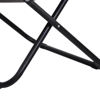 Outsunny Campingstuhl Faltbar Campingsessel mit Lehne, Klappstuhl bis 120kg, gepolstert Moonchair Extra Breit, Faltsessel Outdoor Stuhl für Garten, Balkon, Camping, Grau(m-9)