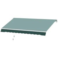 Outsunny Tenda da Sole a Bracci 2.5x2m Avvolgibile Manuale in Alluminio e Poliestere Verde(m-10)