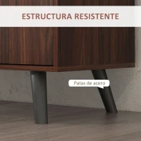 HOMCOM Aparador de Salón tipo Buffet con 2 Armarios 3 Cajones y Estantes para Sala de Estar Comedor 127x40x76 cm Marrón(m-6)