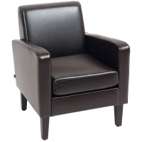 HOMCOM Faux Leather Simple Armchair - Brown(m-11)