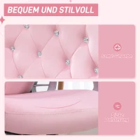 Vinsetto Bürostuhl, neigbare Lehne, höhenverstellbar, Samtoptik, bis 120 kg, Rosa(m-4)