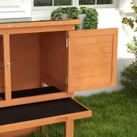 PawHut Kleintierstall Zwergkaninchenstall Nagerstall, wetterbeständig, 123 x 62 x 102 cm, Orange(m-9)