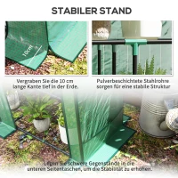 Outsunny Mini-kas met 3-laags rek, kunststof afdekking, UV-bestendig, draagbaar, oprolbare deur, 144 x 48 x 152 cm, Groen(m-7)