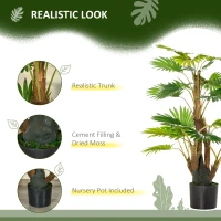 HOMCOM 2 Pack Artificial Plant Palm Tree in Pot, Fake Plants for Home Indoor Outdoor Decor, 135cm, Green(m-4)