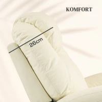 HOMCOM Relaxsessel mit Massagefunktion, neigbare Lehne, drehbar, bis 150 kg, Kunstleder, Cremeweiß(m-7)