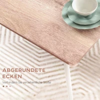HOMCOM 5-teilige Essgruppe Esstisch mit Stühlen Sitzgruppe, Moderndesign, Natur + Weiß(m-6)