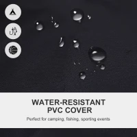 Outsunny Folding Fishing Camping Chair Portable Picnic Armchair Director Seat Oxford Metal Frame with Cup Holder, Phone Pocket - Red(m-4)