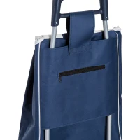 Homcom Chariot de Courses Pliable à 6 Roues Bleu 40 x 29 x 95 cm(m-8)