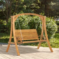 Outsunny 2 Seater Garden Swing Seat Swing Chair, Outdoor Wooden Swing Bench Seat(m-10)