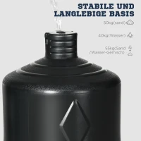 SPORTNOW Boxdummy, freistehend, höhenverstellbar, schwerer Standfuß, Kunstleder, schwarz+grau+blau, 55 x 55 x 178-207 cm(m-6)