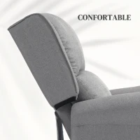 HOMCOM Sillón Relax Reclinable Manual Tapizado en Lino Sintético con Reposapiés Retráctil Carga 150 kg Gris(m-5)