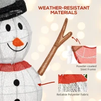 Outsunny 3ft 78 LED Light Outdoor Snowman Decoration, with Accessories(m-6)