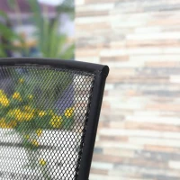 Outsunny Set 2 Sedie da Giardino in Metallo, per Cortile, Patio e Terrazza, Nero(m-8)