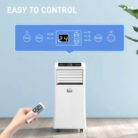 HOMCOM 10000 BTU Air Conditioning Unit, 3-in-1 Portable Air Conditioner, Dehumidifier, Cooling Fan with Remote Control, Digital Display, 2 Speeds, 24H Timer, Window Venting Kit, 18m²(m-7)