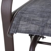 Outsunny Set Mobili per Esterno con 2 Sedie a Dondolo e Tavolino, in Acciaio Marrone e Tessuto Grigio(m-8)