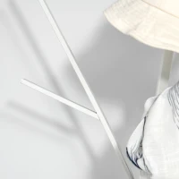 HOMCOM Garderobenständer Kleiderständer mit Ablage und 8 Haken Jackenständer Moderner Garderobe für Kleidung Hut Tasche, Wohnzimmer, Weiß(m-9)