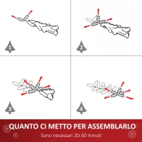 HOMCOM Albero di Natale Artificiale 150cm con 36 Luci LED e Fibre Ottiche Colorate, 180 Rami e Base Pieghevole, Verde(m-5)