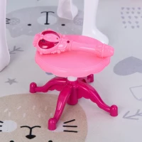 HOMCOM Tavolo da Toeletta per Bambina, Postazione Trucco Giocattolo con Accessori, Luci, Suoni Specchio e Telecomando(m-9)