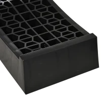 HOMCOM 2-teiliges Auffahrrampen-Set, Schwellenrampe, Bordsteinrampe, Gummirampen, 3 Tonnen Tragkraft, Kunststoff, Schwarz(m-7)