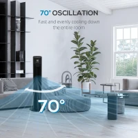 HOMCOM Electric Tower Fan, with 3.5L Water Tank and Ice Pack - Black(m-7)