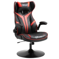 Vinsetto Fauteuil gamer chaise de jeu gaming pivotante ergonomique hauteur réglable accoudoirs revelables coussin têtière inclus(m-10)