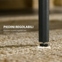 HOMCOM Tavolino da Salotto a 2 Livelli in Acciaio e Vetro Temperato per Casa e Ufficio, 100x55x45.5 cm(m-6)