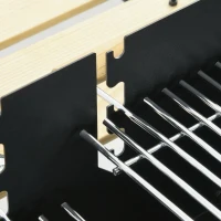 Outsunny Barbecue a Carbonella ad Altezza Regolabile con 2 Griglie e 2 Ripiani, in Metallo e Legno, 113x53.5x82.5 cm, Nera(m-8)