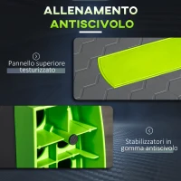 HOMCOM Step Fitness per Aerobica Regolabile su 3 Altezze 10-15-20 cm in Plastica, Verde e Grigio(m-6)