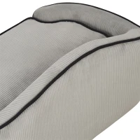 PawHut Haustiersofa, Hundebett, Hundematte, Hundesofa, Naturholz+Plüsch, Grau, 66,5 x 45 x 35,5 cm(m-8)