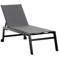 Outsunny Sdraio da Giardino Reclinabile su 5 Livelli con Rivestimento Imbottito