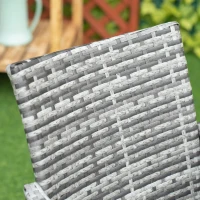 Outsunny Ensemble Salon de Jardin 6 Personnes - Grande Table rectangulaire, 6 fauteuils - 6 Coussins d'assise déhoussables Inclus - métal époxy Verre trempé 5 mm résine tressée Grise(m-8)