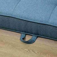 HOMCOM Schlafsofa Klappsofa 2-Sitzer Stoffsofa Bettsofa Sofa mit Schlaffunktion Sofagarnitur Leinen-Touch Gummiholz Blau 147,5 x 75 x 85 cm(m-8)