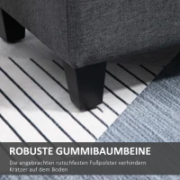 HOMCOM Sitzbank mit Stauraum Polsterbank mit Leinenoptik, Sitztruhe mit Holzbeine, Truhenbank für Wohnzimmer Schlafzimmer Flur 100 x 40 x 44 cm Dunkelgrau(m-5)