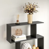 HOMCOM Bibliothèque étagère Zig zag Design Contemporain 80L x 23l x 192H cm 6 Niveaux Noir(m-9)