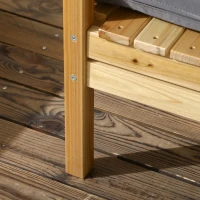 Outsunny Conjunto de Muebles de Jardín de Madera 5 Piezas 4 Módulos de Sofá con Cojines y Mesa de Centro para Exterior Natural(m-9)