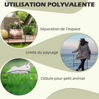 Outsunny Lot de 5 clôtures de jardin décoratives en métal noir - 305 x 62 cm noir(m-6)