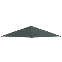 Outsunny Ersatzdach für Gartenpavillon, Polyester, 2,98 x 2,95 m, Dunkelgrau(m-1)