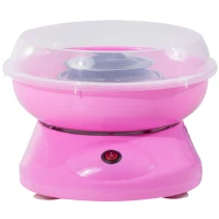 HOMCOM Zuckerwattemaschine für Zuhause Cotton Candy Machine Zuckerwatte Maschine mit Stäbchen und Messlöffel Höhe 18 cm 550W für Kinderfest, Geburtstag, Party Rosa(m-10)