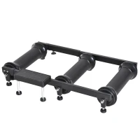 HOMCOM Roller Trainer Rollentrainer Heimtrainer Indoor-Training Schwarz L(82-130) x B49 x H16 cm(m-10)